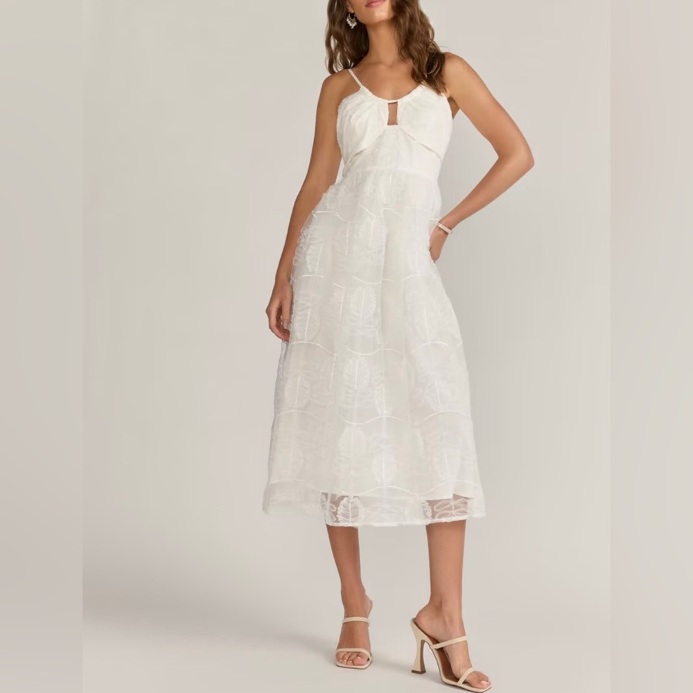New York & Company White Midi Dress